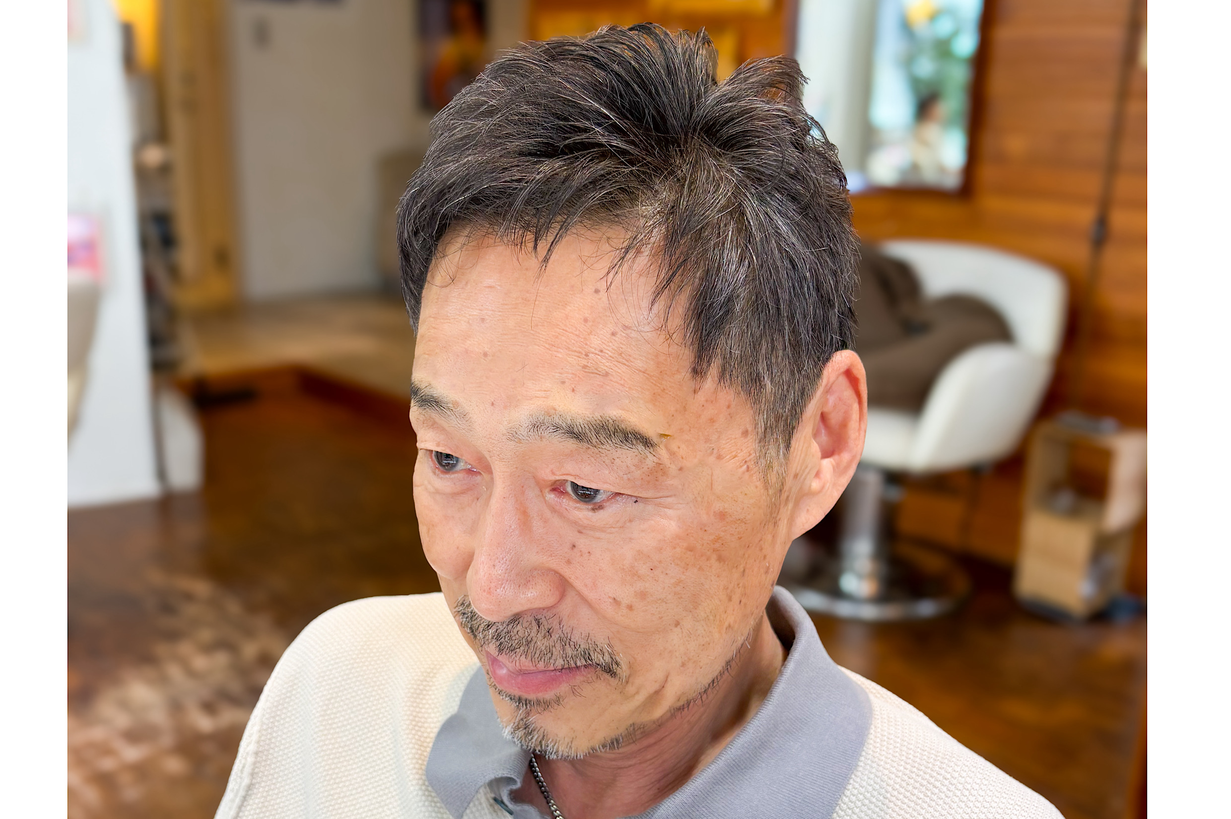 60代メンズ ツーブロショート×白髪ぼかし☆野瀬敏彦(Toshihiko Nose)☆　